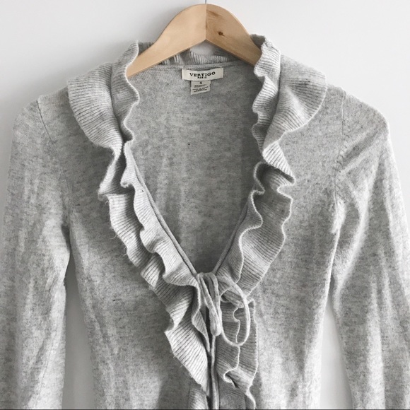 💛 SALE Vertigo Paris Gray Wool Blend Sweater - Picture 1 of 8